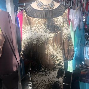 Brown Black Satin Dress